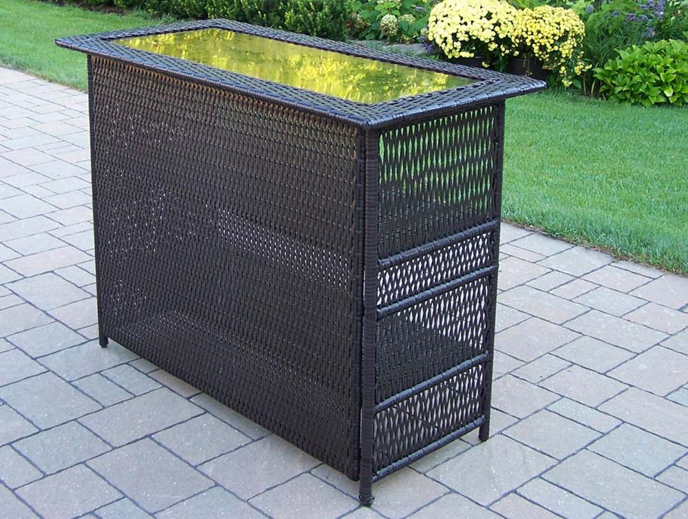 Coffee Elite Resin Wicker 50 X 23 Inch Bar Table