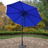 9 foot Blue Crank/Tilt Umbrella Black Pole: No Stand