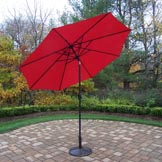 9 foot Red Crank/Tilt Umbrella Black Pole: No Stand