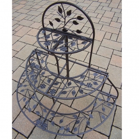 Hammer Tone Brown 3 Tier Foldable Plant Stand