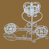 White Plant Stand with Triple Round Pot Holders