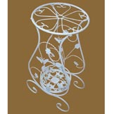 White Butterfly Plant Stand with Double Pot Holders