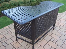Hampton Black Aluminum Party Bar Table with Inner Shelf