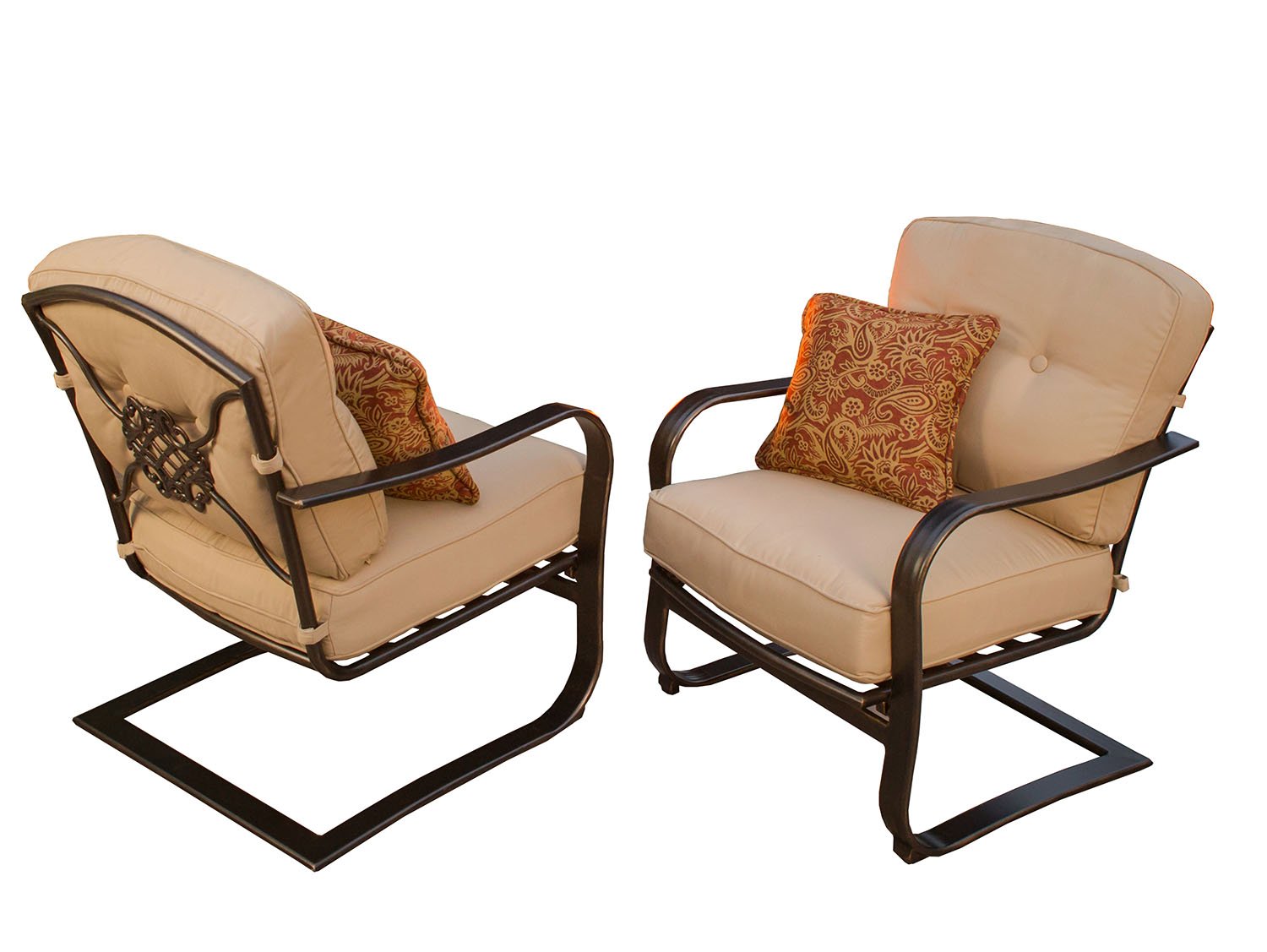 Heritage Antique Bronze Deep Seat Spring Chair (Set of 2)