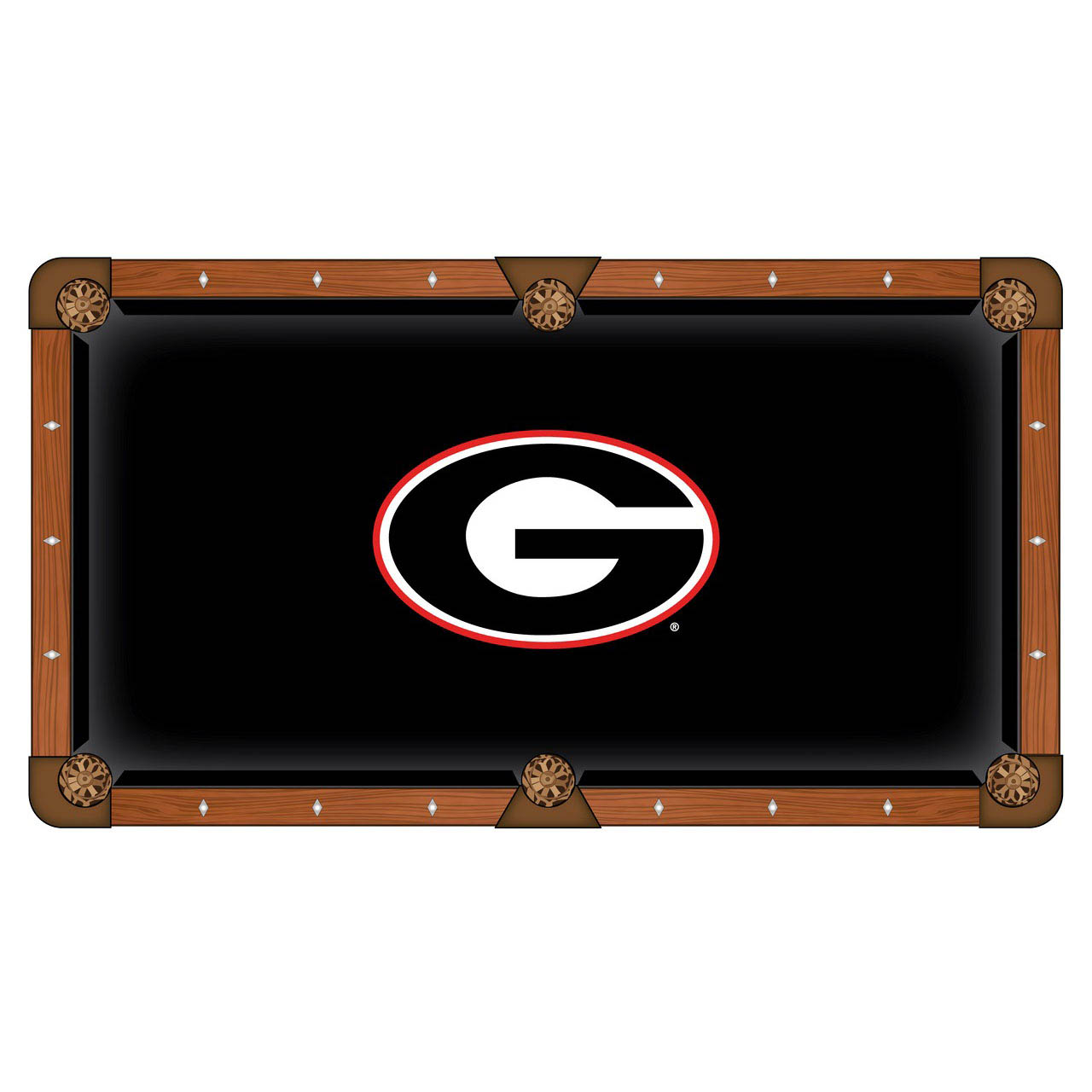 University of Georgia logo Pool Table Cloth