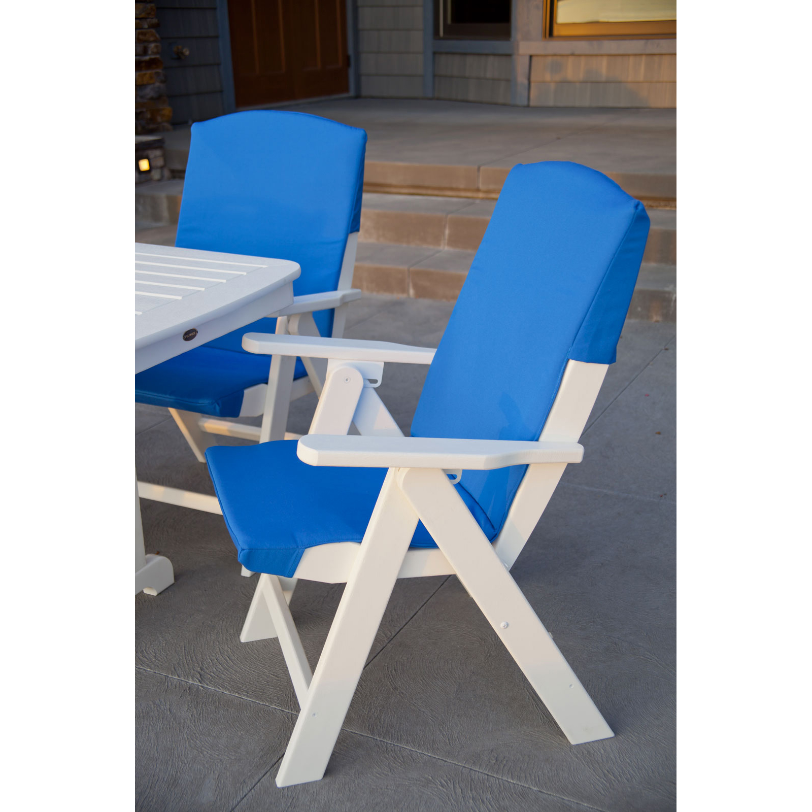 POLYWOOD® Nautical 7 Piece Dining Set With Slip Cushions