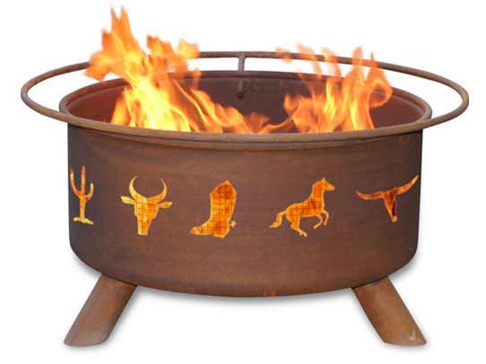 Steel Western Cowboy Fire Pit