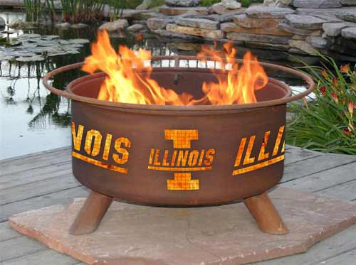 Steel University of Illinois Fire Pit