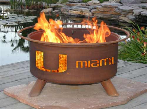 Steel University of Miami Fire Pit