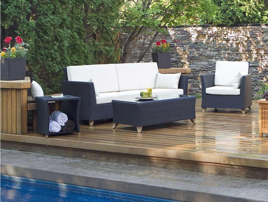 Cedar 4pc. Rattan Deep Seating Set