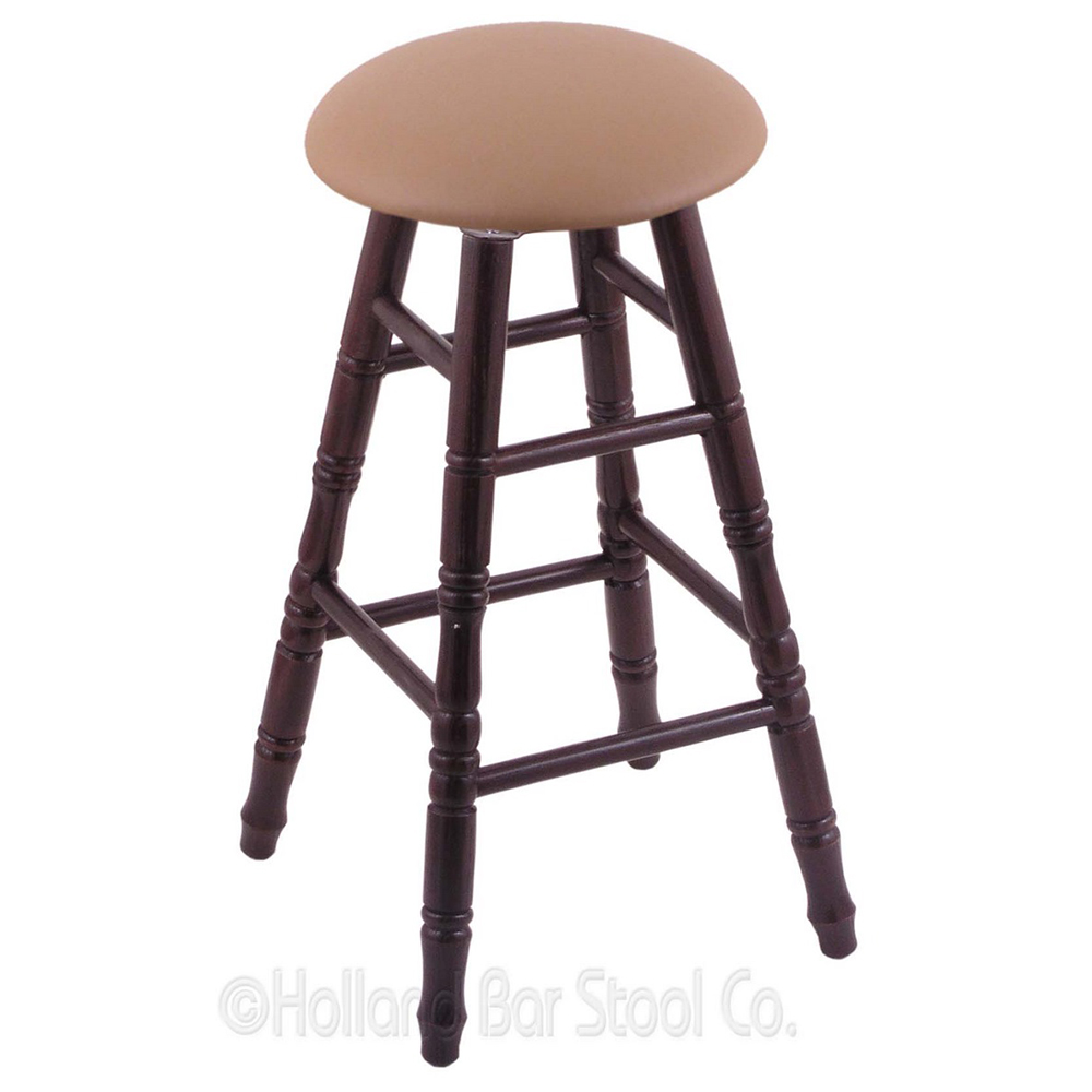 inch Turned Oak Swivel Bar Stools W/Cushion