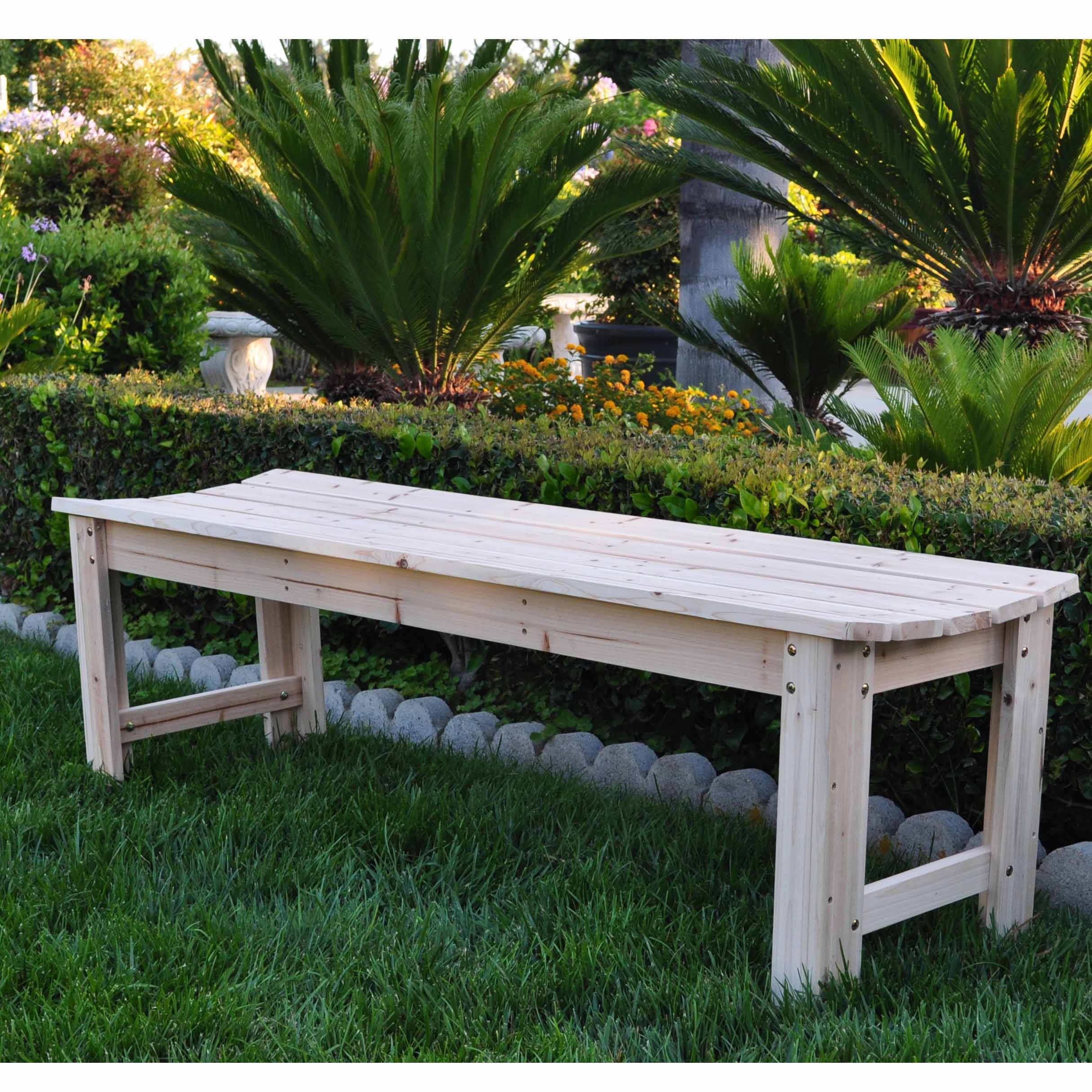 Cedar 5 Foot Backless Garden Bench