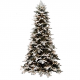 9 foot Downswept Snow Drift Christmas Tree: Clear Lights