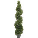 4.3 foot Artificial Outdoor Pond Cypress Spiral Topiary: Potted