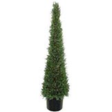 4 foot Artificial Cypress Cone Tower Topiary Tree: Potted