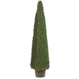 4.5 foot Artificial Boxwood Pyramid Topiary Tree: Potted