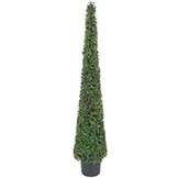 6 foot Artificial Boxwood Cone Tower Topiary Tree: Potted