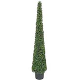6 foot Artificial Tea Leaf Cone Tower Topiary Tree: Potted