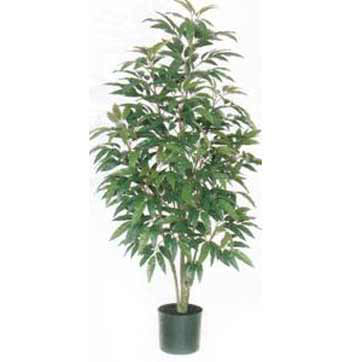 5 foot Artificial Green Mango Tree: Potted