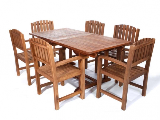 Rectangle Table Teak Dining Arm Chair Set Rectangle Table Teak Dining Arm Chair Set