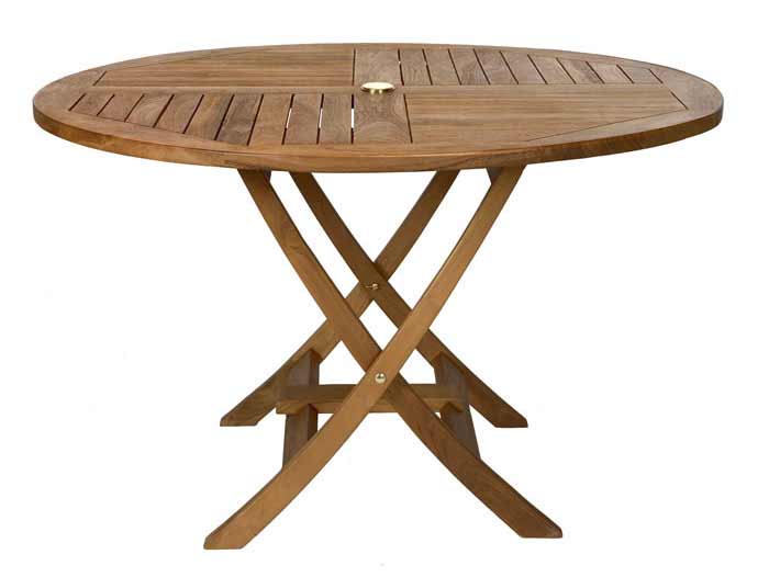 Round Teak Folding Table