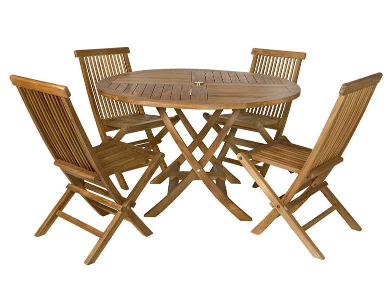 5pc. Teak Folding Table Set