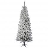 9.5 foot Flocked Pencil Pacific Pine: Unlit