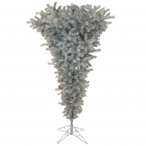 5.5 foot Silver Upside Down Christmas Tree: Clear LEDs