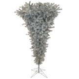 7.5 foot Silver Upside Down Christmas Tree: Clear LEDs