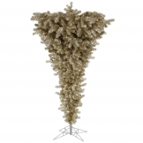 5.5 foot Champagne Upside Down Tree on Stand: Clear LEDs