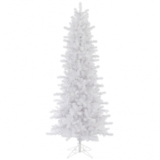 10 foot Crystal White Slim Christmas Tree: Unlit