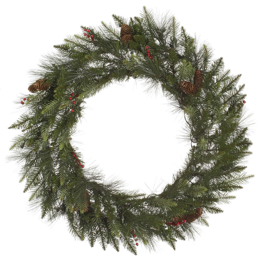 PE/PVC/Hard Needle Vallejo Mixed Pine and Berry Wreath