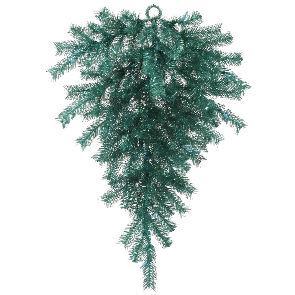 inch Aqua Tinsel Teardrop