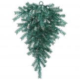 36 inch Aqua Tinsel Teardrop: Aqua LED Lights