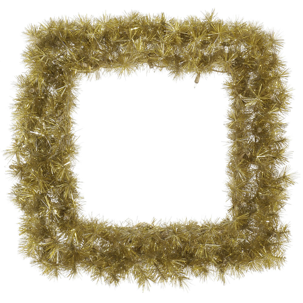 inch Gold-Silver Tinsel Square Wreath