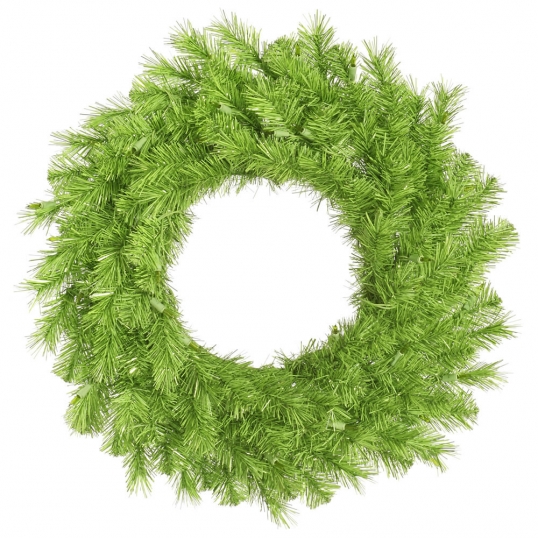 24 inch Lime-Green Tinsel Wreath: Unlit