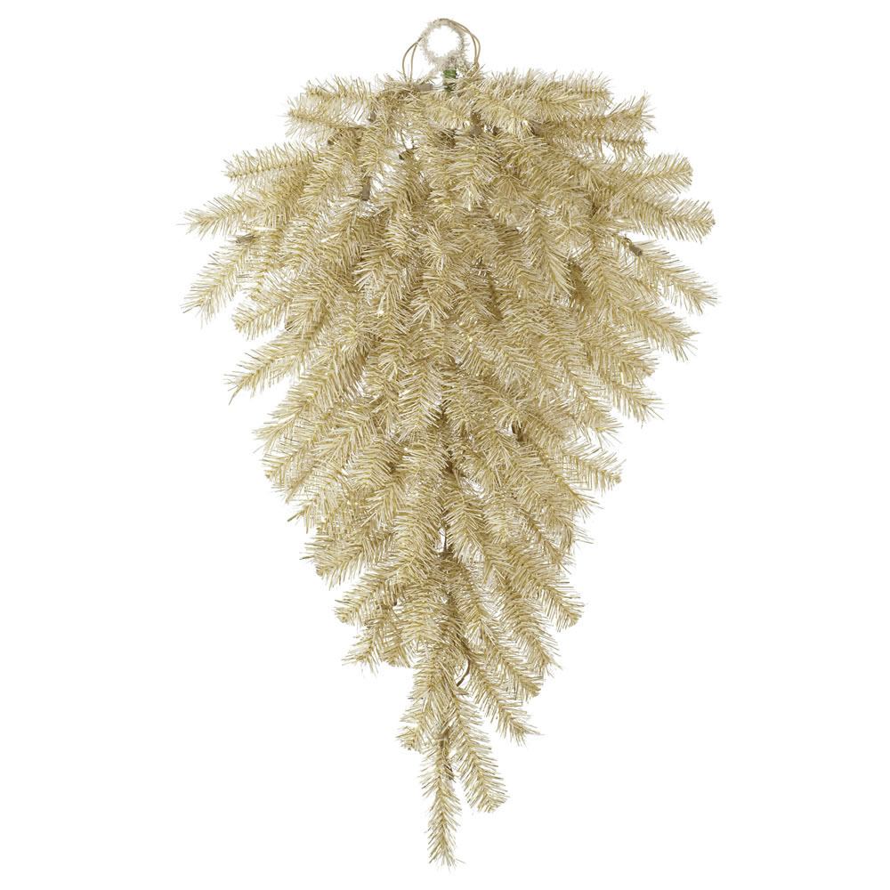 inch White-Gold Tinsel Teardrop