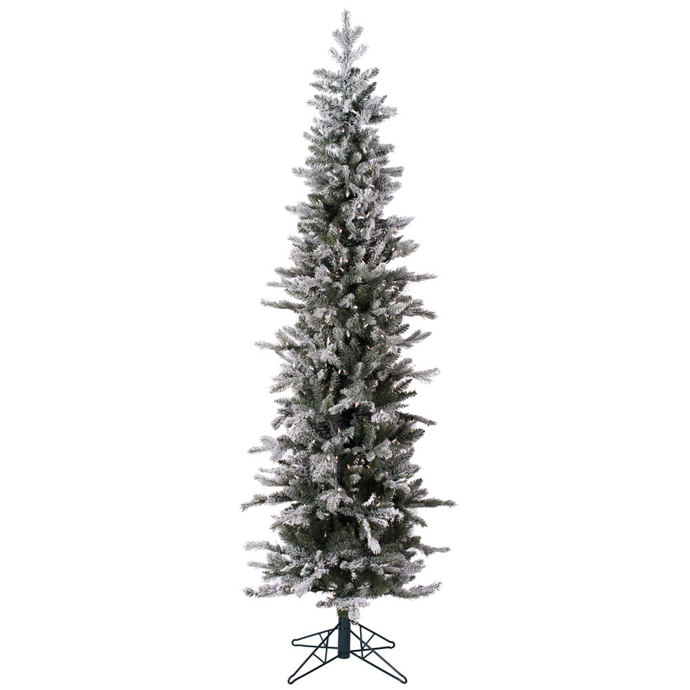 7 foot PE/PVC Frosted Glitter Tannenbaum Pine: Clear Lights