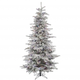 8.5 foot Flocked Sierra Fir Slim Tree: Multi-Colored LEDs