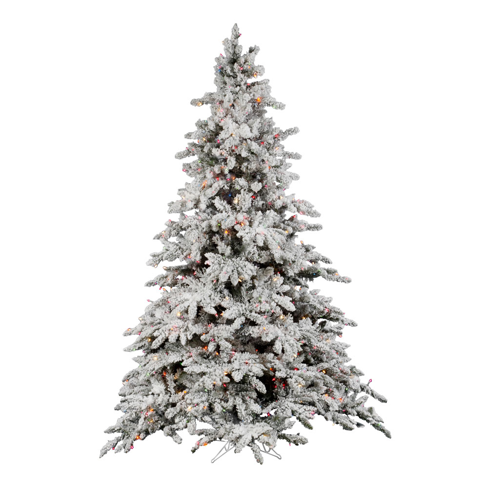 Vickerman 4.5 foot Flocked Utica Fir Christmas Tree MultiColored