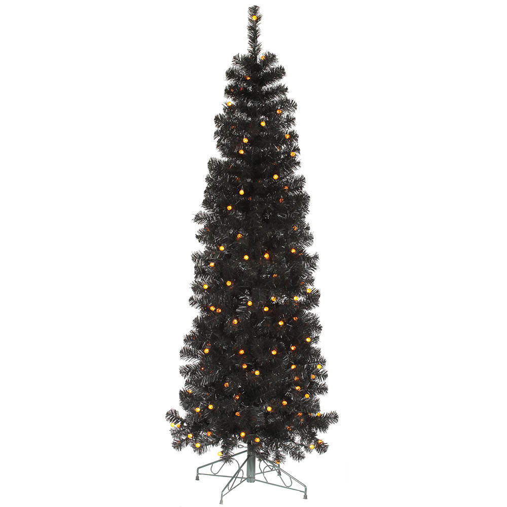 Black Pencil Pine Tree: Orange G12 LEDs