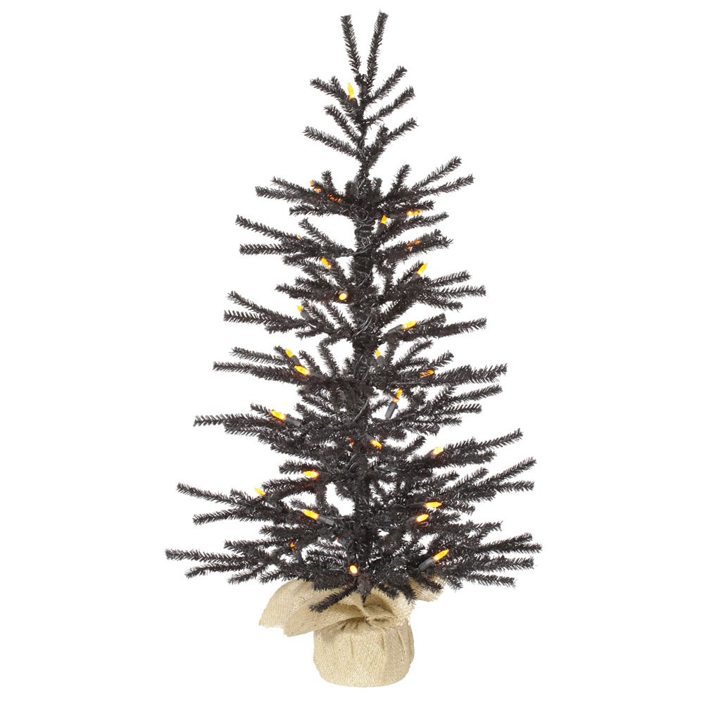 vickerman 2.5 foot Artificial Black Pistol Halloween Tree Orange M5