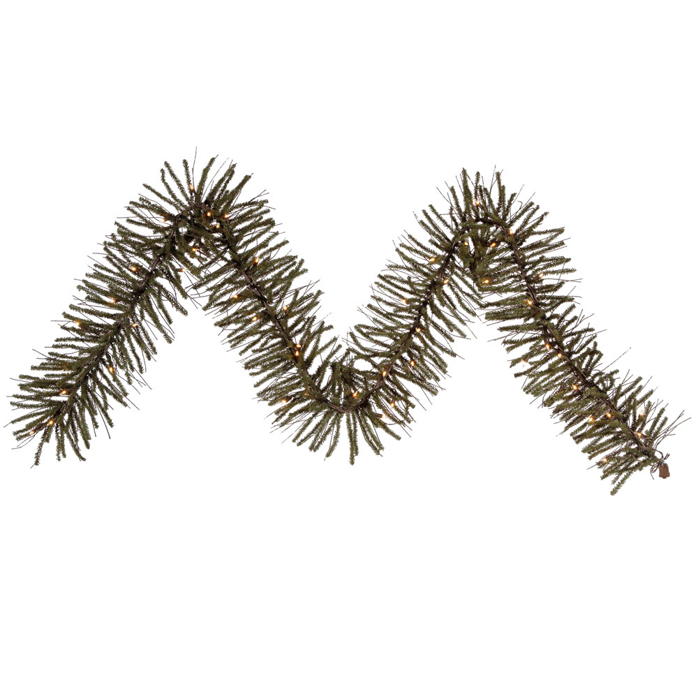 9 foot x 10 inch Vienna Twig Garland: Clear LEDs