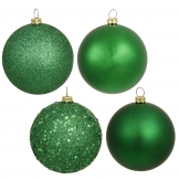 8 inch Green 4-Finish Ball Ornament: Set of 4