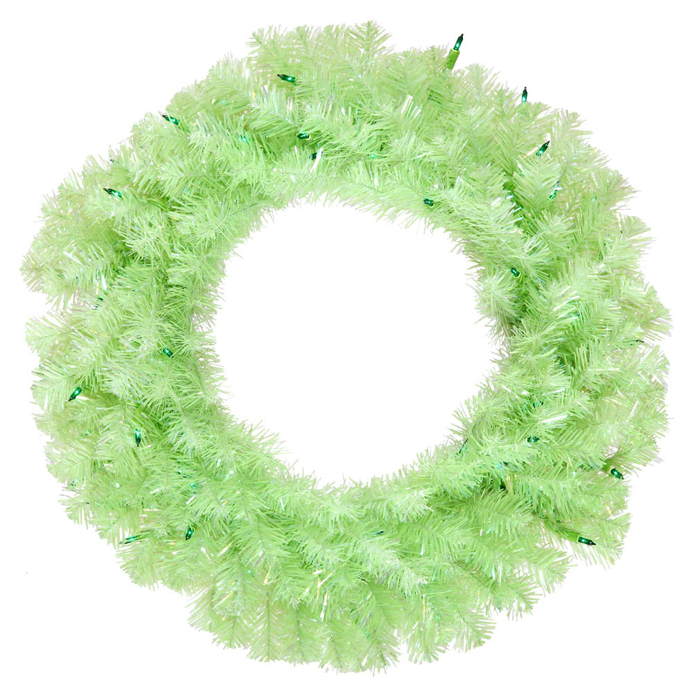 24 Inch Chartreuse Wreath: 50 Green Lights