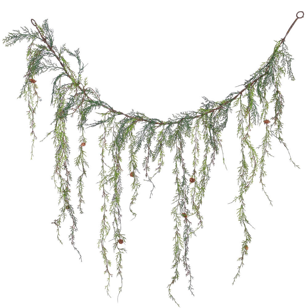 4 foot PE Weeping Cedar Garland: Unlit | E150112