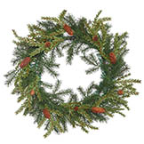 20 inch PE Hemlock & Angel Pine Wreath with Cones