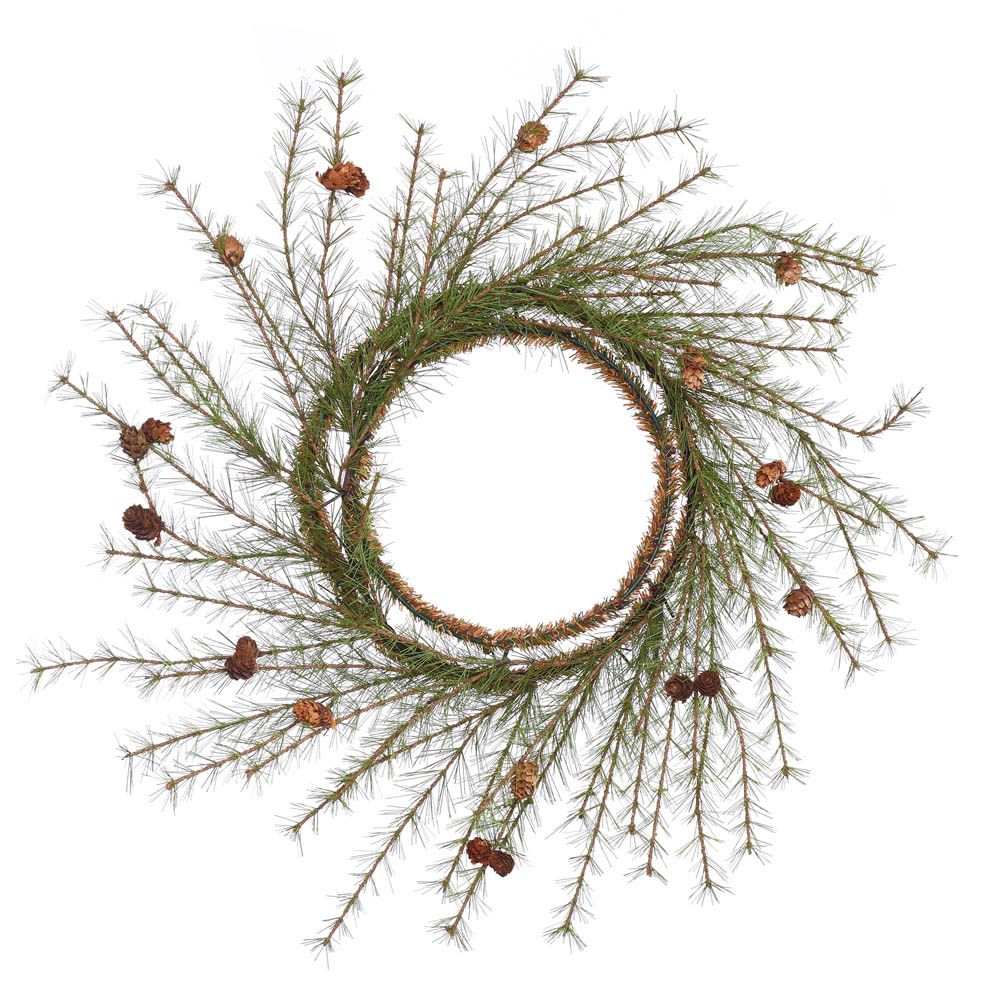 24 Inch Cypress Pine Wreath With Cones