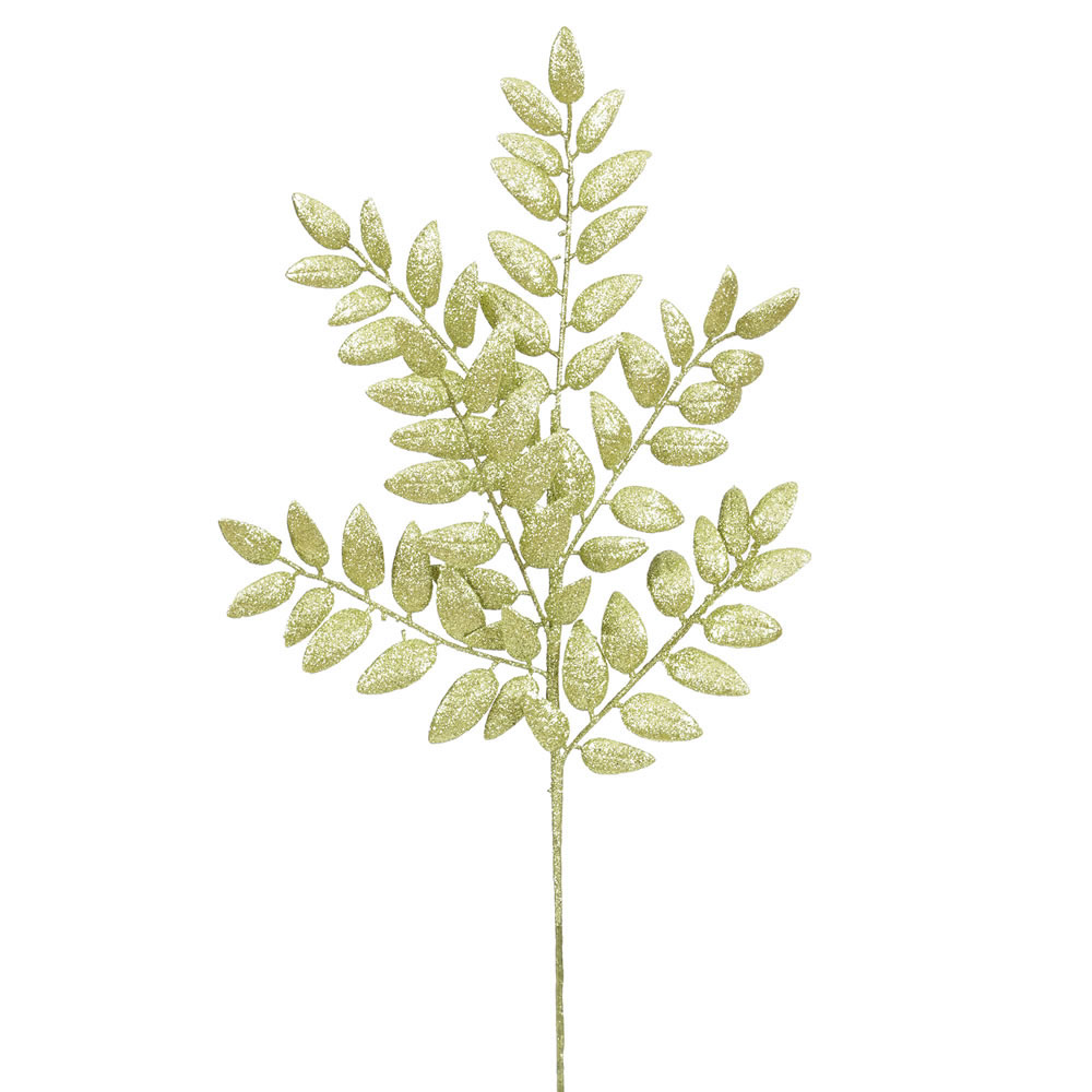 22 inch Lime Glitter Honey Locust Spray: Set of 6