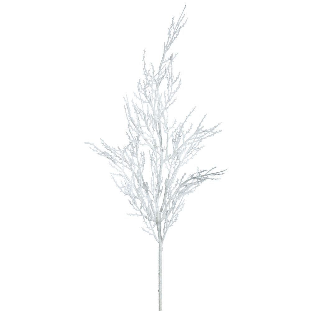 28 inch White Glitter Wild Huck Spray: Set of 6